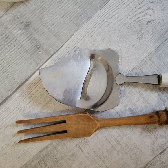 Vintage Delft Dutch Windmill Utensil Set With Ceramic Holder - Picture 10 of 16